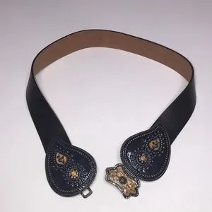ETRO Leather Belt Metal Hook Buckle Etro | Accessories | Etro Purple Leather Belt Metal Hook  main image 3
